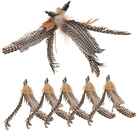 TOGEVAL Ensemble de 8 Jouets à Plumage pour Chaton, Jouet Interactif D'insectes Artificiels, Stimule l'exercice et Active Les Instincts de Chasse