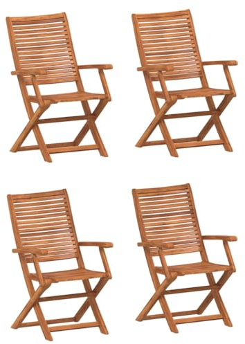 vidaXL Klappstühle, 4 Stück, 57 x 66 x 95 cm, Massivholz Akazie