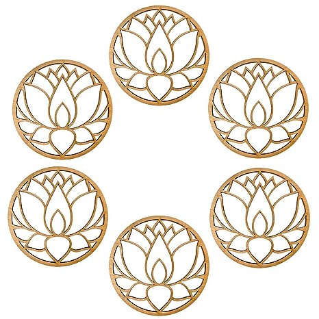 Dessous de verre en bois ou plexigglass 10 cm en lot de 2, 4, 6 fleurs de vie, arbre de vie, Métatron, lotus, main de Fatma, OM ou Aum, décoration spirituelle