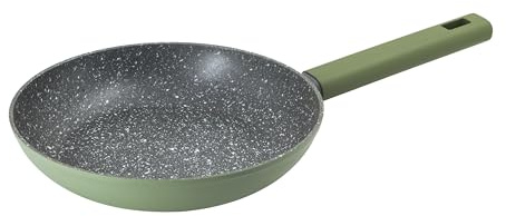 Zanetti, Green Pfanne 24 cm, Induktionspfanne, Steinoptik, dicke Beschichtung, Soft-Touch-Griff, geeignet für alle Herdarten