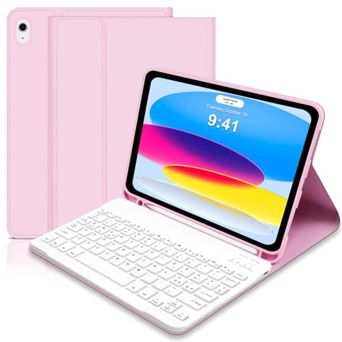 Hofsos Tastiera iPad 10 Generazione 10.9 2022/(A16) 11 Generazione 11 2025 con Custodia, Italiano QWERTY Rimovibile Tastiera ipad 10,9/11, Slim Cover ipad 10 Generazione con tastiera,Rosa
