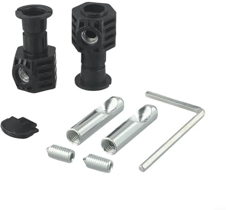 FACAIIO Kit di bulloni di fissaggio per WC, montaggio a parete, hardware per installazione WC, metallo zincato, plastica, bianco, nero, facile da installare, sistema di pre-blocco 7 x 4 cm (nero)