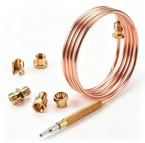 Uadme 90cm Kit de Termopar de Gas Universal M6x0.75 para Estufa de Gas | Rápida Respuesta y Rendimiento Estable, Pieza de Repuesto y Accesorio de Reemplazo