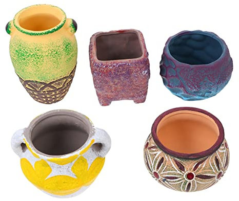 BESPORTBLE 5 Pièces Pot De Fleurs Céramique pour Plantes Succulentes Décoration pour Bonsaï Pot De Cactus Petit