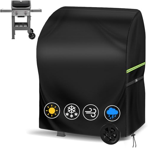 KHAMAL Kleine BBQ-Abdeckung - Grillabdeckungen Wasserdicht, 420D Heavy Duty Oxford Fabric BBQ Abdeckung für Weber, Char-Broil - 77x70x110cm