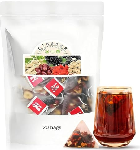 Ginseng Sechs-Schätze-Tee, Nierentee-Formel Ginseng Fünf-Schätze-Tee Kräutertee Für Männer, Einzeln Verpackt 20 Beutel (1)