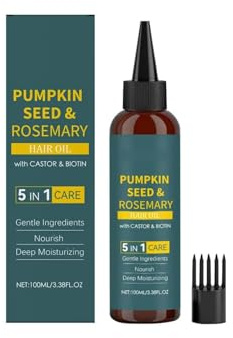 Pumpkin Seed And Rosemary Hair Oil, Rosemary Oil for Hair, Strengthens Hair Roots, Balances Scalp, Moisturising And Repairing Dry, Stronger Hair (100ml, 1pc)