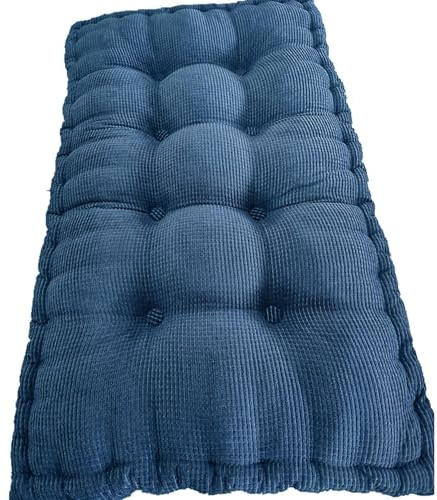 ELYSYSRL Cojín para Banco a Medida con Base Antideslizante - Cojines para Bancos Acolchada para Exterior e Interior, Jardín, Terraza, Sofá y Palets(Azul,140x60x8cm)