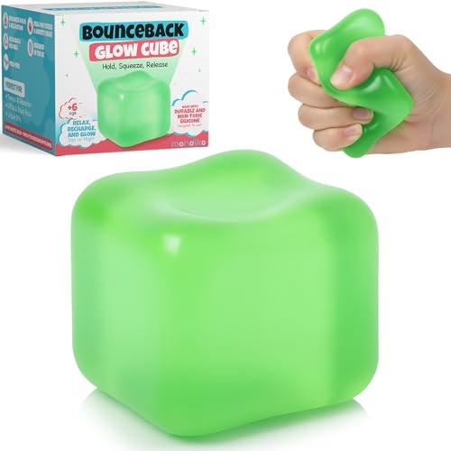 Bounceback Cube - Stress Toy, Soft Non-Toxic Silicone Fidget Cube for Stress & Anxiety Relief, Fun ADHD Sensory Toy & Ready-to-Gift Box, Perfect Stocking Filler for Kids & Adults