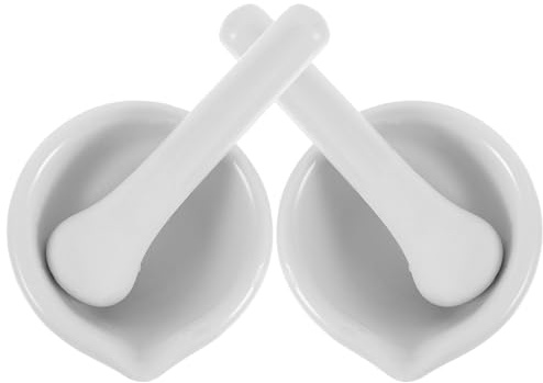 Toyvian Mortaio in Ceramica 60Mm Pestello 2 Set/4 Pezzi per Macinare Spezie e Farmaci in Cucina e Laboratorio Stile Casuale
