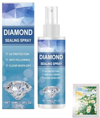 Diamond Painting Glue,Diamond Painting Glue Sealer,Dia-Mond Pa-Inting Sealer Spray,Dust-Proof Strong Seal Diamo-Nd Tools,Sealant For Firm Hold And Shine,Essential DIY Accessories,Shine Effect,100ml