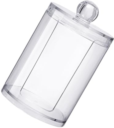 BELLIFFY Porta Discos de Algodón Transparente con Tapa, Organizador de Maquillaje de Plástico, Resistente al Polvo y Humedad, Adecuado para Baño o Tocador