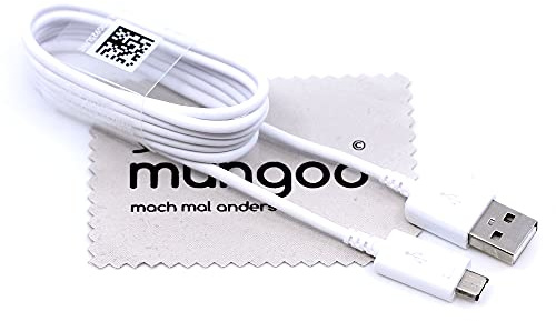 Micro-USB Ladekabel 1,2m für Samsung Galaxy J1 J3 J4 J5 J6 mit mungoo Tuch | Micro-USB, 1,2m Datenkabel, für Galaxy J1/J3/J4/J5/J6/J7, mit mungoo Tuch