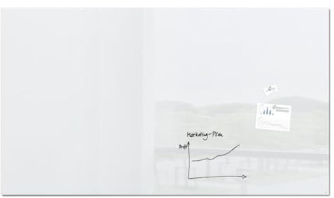 SIGEL Großes Premium Glas-Whiteboard 240x120 cm super-weiß hochglänzend | GL235, Artverum, SGS geprüft, einfache Montage, incl. 2 starke Magnete, Glas-Magnettafel