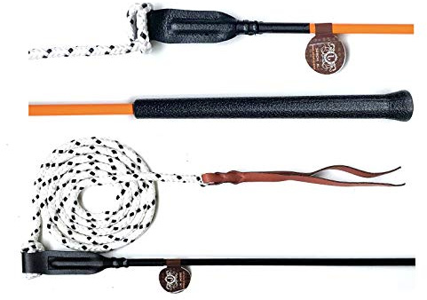 JA Horse Kontaktstock Training mit Seil für die Bodenarbeit 100 cm 120 cm Reitstick Finesse-Stick Carrot Stick Horseman Stick (120 cm, orange)