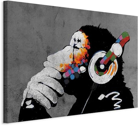 murando - Akustikbild Tier Betonoptik Musik, 90x60 cm, 1-teilig, Wohnzimmer | Verbessert Raumakustik, reduziert Hall, ideal fürs Büro oder Wohnzimmer, hochwertige Verarbeitung, schnelle Montage, stilvoll