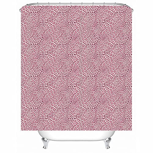 Banemi Duschvorhang Breit, Duschvorhang Groß Rosa Impressum Polyestergewebe 90X180cm für Eck Dusche mit 12 Duschvorhangringen