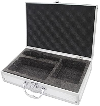 Caja de herramientas de aluminio portátil con de esponja Caja de instrumentos Caja de herramientas de micrófono Estuche de transporte para