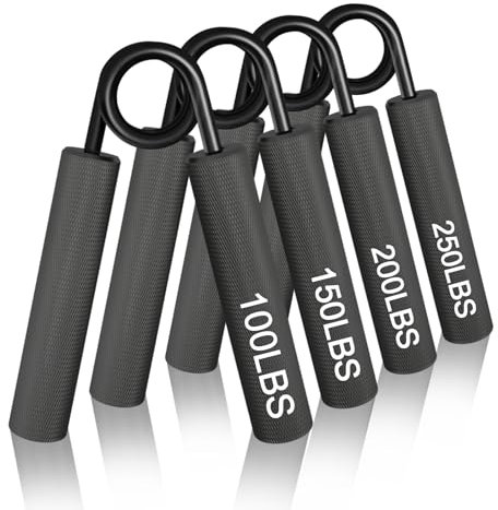 CRAZYROPE Handtrainer Unterarmtrainer, 4er Pack (45 67,5 90 112,5kg) Metall Griffkraft Trainer Handgelenk Trainer, Trainingsgerät für Handtraining und Handmuskeltraining, Fitnessgeräte für Zuhause