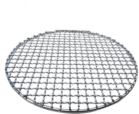 HOHOVYVY Round BBQ Mesh, Stainless Steel Bbq Circular Grill Wire Mesh, Multifunctional Grill Tray Non-Stick Cross Wire Round Steam Cooling Rack Charcoal Grill Grate Picnic Grid(380MM)