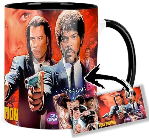 Pulp Fiction John Travolta Samuel L Jackson Quentin Tarantino Tasse Innen & Henkel Schwarz Keramikbecher Mug