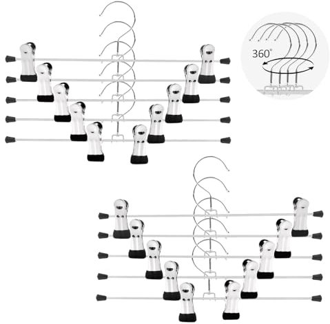 VFANDV Hosenbügel Klemmbügel,Metall Hosenbügel Kleiderbügel Metall Rockbügel mit rutschfest Clips Hosenkleiderbuegel Haken für Hosen Unterwäsche Socken Röcke (30cm) (10)