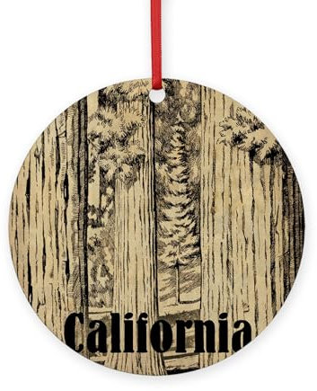 CafePress Vintage Sequoia National Park 4 Round MDF Wood Ornament