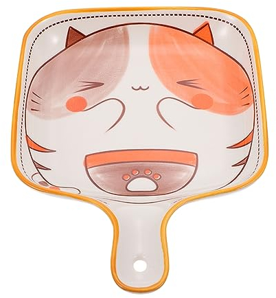 KICHOUSE Kitten Shape Fruit Bowl Ceramic Plate Decorative Serving Bowl Tray for Decor Photography