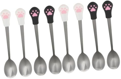 Toddmomy 8pcs Dog Cat Spoon Stainless Steel and Pet Can Spoons Cat Claw for and Dogs