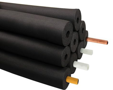 Rohrisolierung Isolierung für Heizungsrohre 6mm 10mm 13mm 16mm 19mm 25mm 32mm 48mm Isolierschlauch Schaumstoff Rohr für Griffe Rohrschale Dämmung(Ø10mm x 9mm x 1.8m)