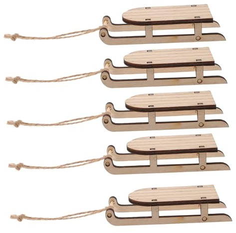 Ciieeo 5stücke Mini Holzschlitten Tischdekoration Weihnachtsdeko Kleine Holzschlitten Für Büro Und Zuhause Festliche Weihnachtsatmosphäre Multiszenen Geeignet