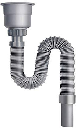 Ablaufschlauchverlängerung für Waschbecken, 1,2 m, Ablaufrohr für Küchenspüle, Einzel-/Doppelwaschbecken-Ablaufgarnituren