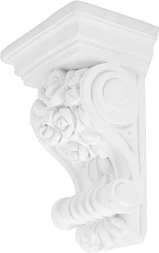 jojofuny Ménsula Europea de Poliuretano Blanco Tallado Delicado, Imprimada y Lista para Pintar, Adecuado para Decoración Vintage del Hogar