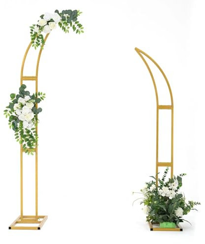 WLIHDB Arco Nuziale 2 Pezzi di Arco Curvo for Matrimonio, Supporto for Sfondo, Arco for Palloncini, for Cerimonia, Festa di Compleanno, Supporto a Mezza Luna per Il Matrimonio