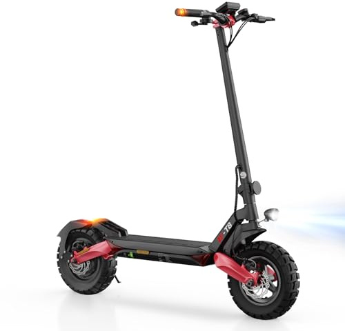 E Scooter mit Straßenzulassung, 10 Zoll Offroad Luftreifen, ABE Elektroroller mit Doppelter Stoßdämpfung