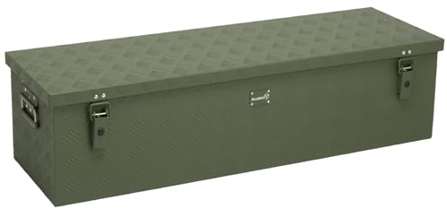alubox Werkzeugkiste Riffelblech olive ABX-RL120G Aluminium 1,5mm Werkzeugkiste leicht und robust 120 Liter - oliv grün lackiert