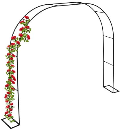 Relaxdays Arco per Rose Rampicanti da Giardino, Sostegno per Piante, HLP: 210x280x40 cm, Supporto Edera, Acciaio, Nero