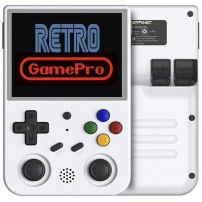RG353V Handheld Game Console 3.5-Inches Display Dual OS Android 11, Linux System, RK3566 Chip Built-in 16G + 64G TF Card (White)