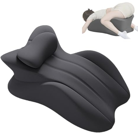 Oreiller ergonomique pour le ventre sujet, coussin cale discret pour couples, coussin de tête de lit pour soutien intime (noir)
