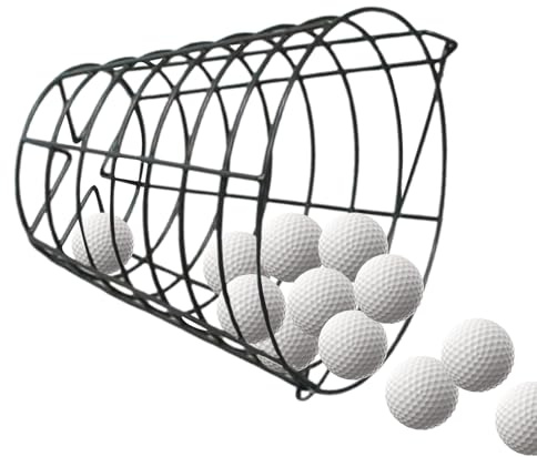 Förvaringshink för golf, skjutkorg, tennisbollkorg, transporthink för ägguppsamling, robust metallhink med 100 bollar, för utomhus- och inomhusbruk