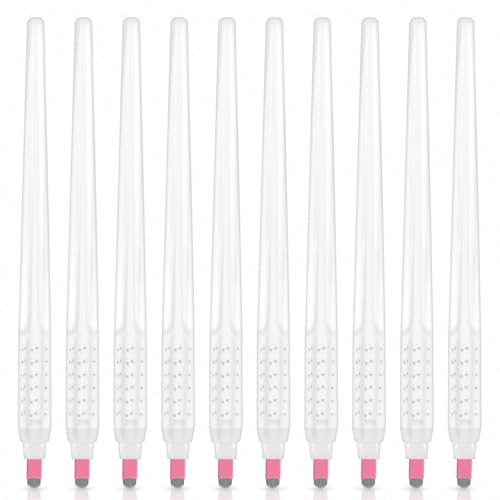 10 Stück Einweg-Microblading-Stifte für Augenbrauen, Eyeliner und Lippen. Semipermanentes Tattoo-Tool mit komfortablem Griff, geeignet für Anfänger (10PCS 0.15mm 18U)