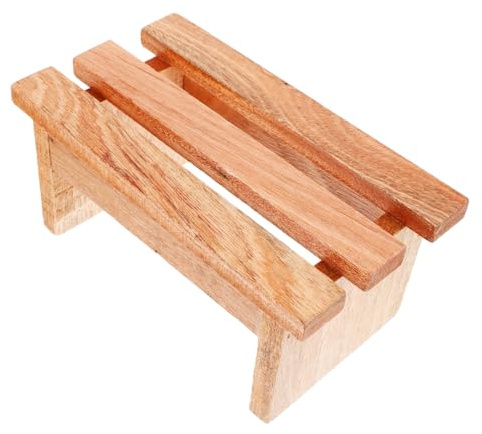 FUNOMOCYA Trittschemel Schemel Holz rutschfest und Tragfähig als Badefußstütze für Zuhause und Sauna Braun Leicht