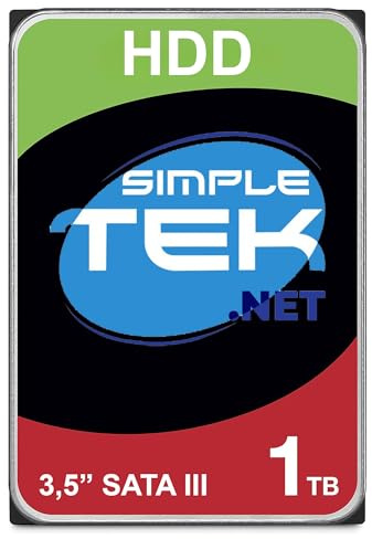SIMPLETEK - Disco Rigido HDD Interno ad Alta Capacità 1 TB (1000 GB) da 3.5 SATA III per Computer Desktop e Workstation