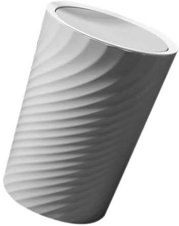 Gatuida Cubo de Basura Doméstico de Plástico Reforzado de 12L con Tapa Abatible y Diseño de Rosca Color Gris Adecuado para Baño Cocina Oficina y Dormitorio