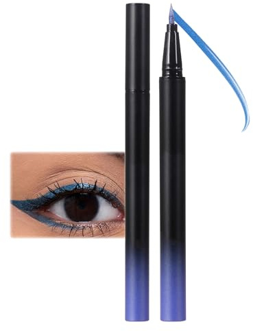 Metallic glitter eyeliner, diamant flytande eyeliner mörkblå, glitter flytande kajalpenna, vattentät och torkbeständig metallisk ögonliner, högpigmenterad och hållbar Shimmer kajalpenna ansikte kropp