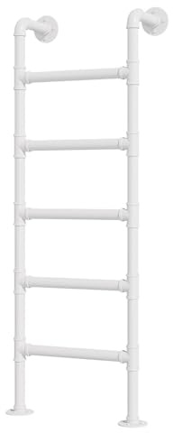 Scala A Pioli In Metallo Montata A Parete Per Soppalco,Scaletta Di Emergenza Per Pozzo Finestra Di Seminterrato,Scaletta Da Arrampicata Per Soffitta,Scala Ferro Battuto Industriale(160cmx45cm)