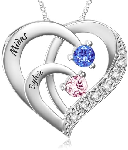 YATEDIY Personalisierte Namenskette - Personalisiert Kette Damen mit 2 3 4 Gravur Namen für Mama Frauen Freundin Oma zum,Geschenke zum Muttertag/Valentinstag