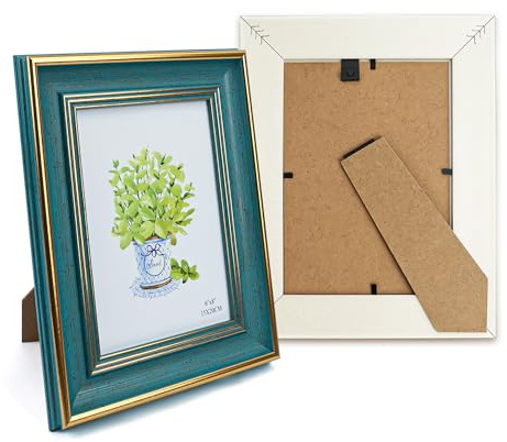 LACGO Vintage Bilderrahmen 2er set,Bilderrahmen Set 13x18cm,15x20cm,20x25cm für Tisch- und Wandmontage,Klassischer Europäischer Stil Fotorahmen für Fotos