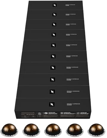 Nespresso Vertuo - Assortiment Double Espresso Scuro - 100 Capsules Café | Compatible avec machines Nespresso Vertuo - Café intense pour recettes au lait - Format 100 capsules pour usage quotidien