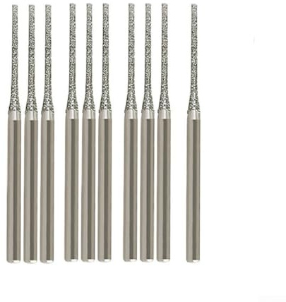 Glasbohrer-Set, 10-teilig, 2,35 mm Schaft, Bohrer-Set, 0,8 mm, 1 mm, 1,2 mm, 1,5 mm, 1,8 mm, 2 mm, 2,5 mm, für Glas, Jade, Bernstein, Porzellan, Fliesen, Keramik, Flaschenbohren (10 Stück, 1,2 mm)